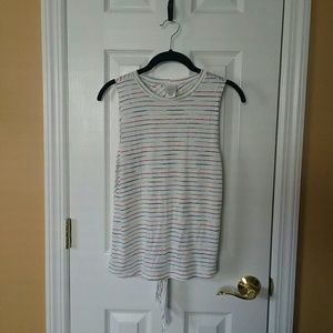 Tovia Sleeveless Stripe Tie Back Top